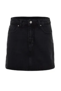 TRENDYOLMiLLA Black More Sustainable Mini denim Shorts Skirt - Image 7