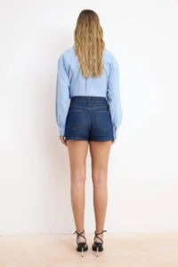 TRENDYOLMiLLA Dark Blue More Sustainable Mini denim Shorts Skirt - Image 4