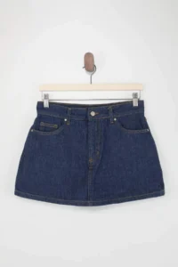 TRENDYOLMiLLA Dark Blue More Sustainable Mini denim Shorts Skirt - Image 5