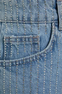 TRENDYOLMiLLA Mavi Stone High Waist Mini Denim Shorts - Image 6