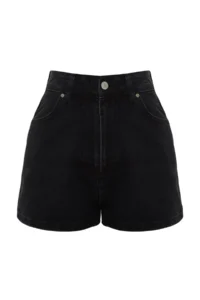 TRENDYOLMiLLA Black High Waist Mini denim Shorts - Image 8
