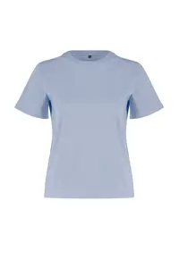 TRENDYOLMİLLA Gray 100% Cotton Basic Crew Neck Knitting T-Shirt - Image 7