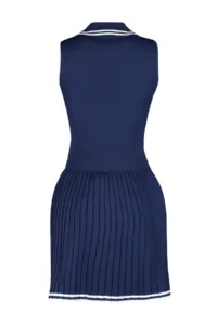 TRENDYOLMİLLA Navy Blue Polo Shirt Collar pleated Etekli Top and Bottom Set - Image 12