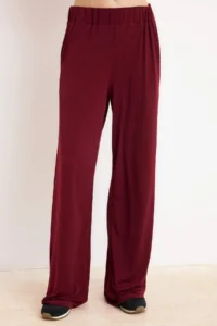 TRENDYOLMİLLA Burgundy Carmen Collar Flexible Knitting Blouse/Pants Top and Bottom Set - Image 3