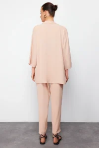 TRENDYOLMİLLA Stone Weaving Kimono-Pants Set - Image 6