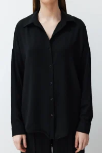 TRENDYOLMİLLA Black Weaving Shirt-Pants Aerobin Set - Image 5