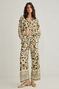 TRENDYOLMİLLA Khaki  Weaving Top and Bottom Set - Image 2