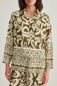 TRENDYOLMİLLA Khaki  Weaving Top and Bottom Set - Image 3