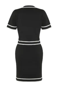 TRENDYOLMİLLA Black Super Crop/Short Jacket/Skirt Knitwear Top and Bottom Set - Image 9