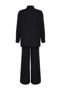 TRENDYOLMİLLA Black Weaving Shirt-Pants Apoletli Set - Image 8
