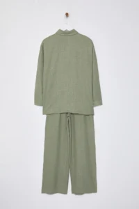 TRENDYOLMİLLA Light Khaki Weaving Top and Bottom Set - Image 9