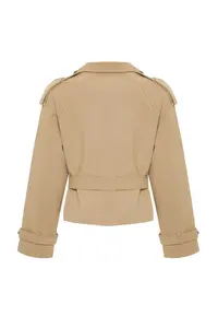 TRENDYOLMİLLA Mink Premium Weaving Crop Blazer Jacket - Image 7