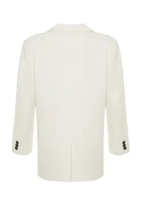 TRENDYOLMİLLA Ecru Oversized Basic Weaving Blazer Jacket - Image 10