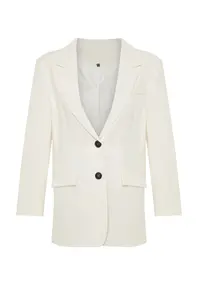 TRENDYOLMİLLA Ecru Oversized Basic Weaving Blazer Jacket - Image 9