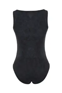 TRENDYOLMİLLA Black Antique/Faded Effect Cotton Flexible Cowl Neck Flexible snaps Knitting Bodysuit .D.00002 - Image 8
