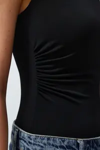 TRENDYOLMİLLA Black Ruffle Detailed Boat Neck Flexible snaps Knitting Bodysuit .D.00020 - Image 5