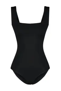 TRENDYOLMİLLA Black Fitted Back Detailed Square Neck snaps Flexible Knitting Bodysuit .D.00026 - Image 7
