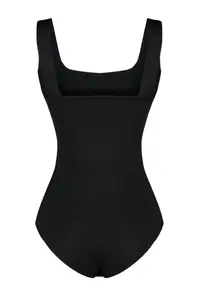 TRENDYOLMİLLA Black Fitted Back Detailed Square Neck snaps Flexible Knitting Bodysuit .D.00026 - Image 8
