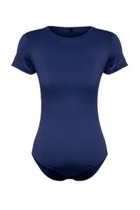 TRENDYOLMİLLA Navy Blue Fitted Short Sleeve Flexible snaps Knitting Bodysuit .D.00034 - Image 7