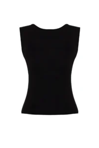 TRENDYOLMİLLA Black Low-cut back Fitted Regular Size Cotton Flexible Knitting Blouse - Image 7