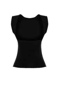 TRENDYOLMİLLA Black Low-cut back Fitted Regular Size Cotton Flexible Knitting Blouse - Image 8