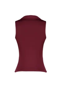 TRENDYOLMİLLA Burgundy Fitted Polo Shirt Collar Flexible Knitting Blouse - Image 8