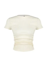 TRENDYOLMİLLA Stone Dog collar Short Sleeve Gather Detailed Flexible Knitting Blouse - Image 7
