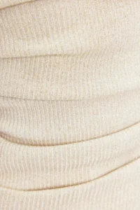 TRENDYOLMİLLA Ecru Drape Detailed Lurex/Silvery Strapless Flexible Knitting Blouse - Image 8