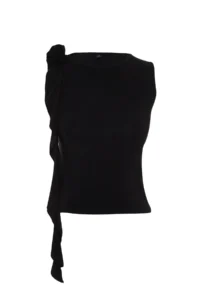 TRENDYOLMİLLA Black Rose Accessory Detailed Frilly Flexible Regular Knitting Blouse - Image 7