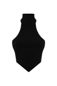 TRENDYOLMİLLA Black Dog collar Crop Back Detailed off shoulder Knitting Blouse - Image 7