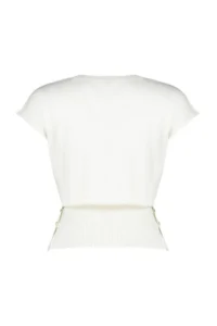 TRENDYOLMİLLA Ecru Cotton T-Shirt Look Blouse - Image 8