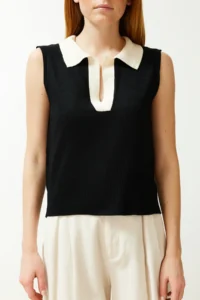 TRENDYOLMİLLA Ecru Polo Shirt Shirt Collar T-Shirt Look Blouse - Image 4