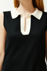 TRENDYOLMİLLA Ecru Polo Shirt Shirt Collar T-Shirt Look Blouse - Image 5