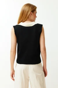 TRENDYOLMİLLA Ecru Polo Shirt Shirt Collar T-Shirt Look Blouse - Image 6
