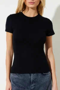 TRENDYOLMİLLA Black Viscous/Soft Material Body-fitting Flexible Knitting Blouse - Image 5