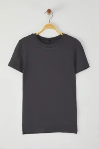 TRENDYOLMİLLA Anthracite Plain Viscous/Soft Material Flexible Knitting Blouse - Image 5