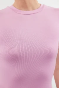 TRENDYOLMİLLA Pink Viscous/Soft Material Body-fitting Flexible Knitting Blouse - Image 4
