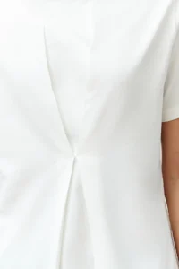 TRENDYOLMİLLA Ecru Front Pleat Detailed Regular/Normal Pattern Crew Neck Knitting Blouse - Image 4