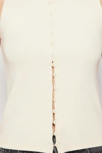 TRENDYOLMİLLA Stone buttoned Fitted Ribbed Flexible Knitting Blouse - Image 5
