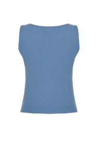 TRENDYOLMİLLA Indigo buttoned Fitted Ribbed Flexible Knitting Blouse - Image 8