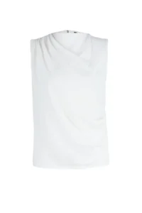 TRENDYOLMİLLA Ecru Shirring Detailed Crew Neck Sleeveless Weaving Blouse - Image 8