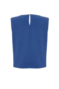TRENDYOLMİLLA Navy Blue Ruffle Detailed Crew Neck Sleeveless Weaving Blouse - Image 8