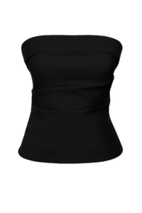 TRENDYOLMİLLA Black Strapless Fitted Drapeli Weaving Blouse - Image 8