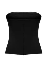 TRENDYOLMİLLA Black Strapless Fitted Drapeli Weaving Blouse - Image 9