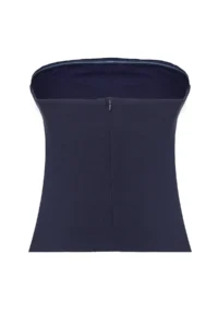 TRENDYOLMİLLA Dark Navy Strapless Fitted Drapeli Weaving  Weaving Blouse - Image 8