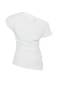 TRENDYOLMİLLA Ecru Boat Neck Fitted Weaving Blouse - Image 8