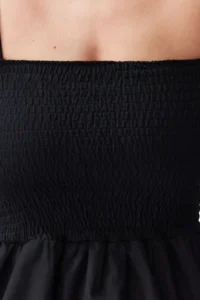 TRENDYOLMİLLA Black Cotton Poplin Detailed Fitted Sleeveless Gipelli Flexible Knitting Blouse - Image 4