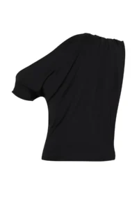 TRENDYOLMİLLA Black Regular/Normal Pattern Asymmetric Collar Zero Sleeve Flexible Knitting Blouse - Image 7