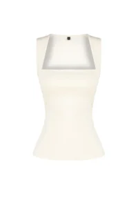 TRENDYOLMİLLA Stone Plain Square Neck Sleeveless Shirred Fitted Flexible Knitting Blouse - Image 6