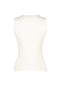 TRENDYOLMİLLA Stone Plain Square Neck Sleeveless Shirred Fitted Flexible Knitting Blouse - Image 7